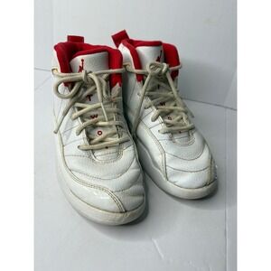Jordan 12 Retro FIBA Kids White University Red Metallic Gold 151186-107 Size 13C